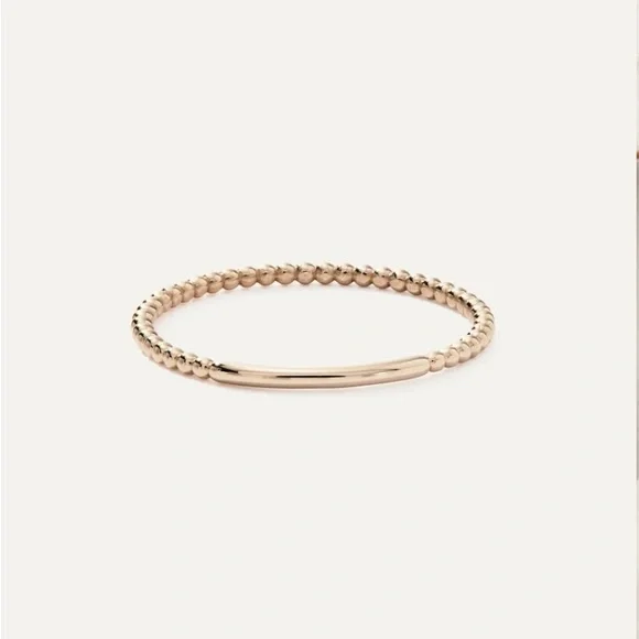 NWTS 14 K Gold Beaded Ring Size 7 - Picture 3 of 5